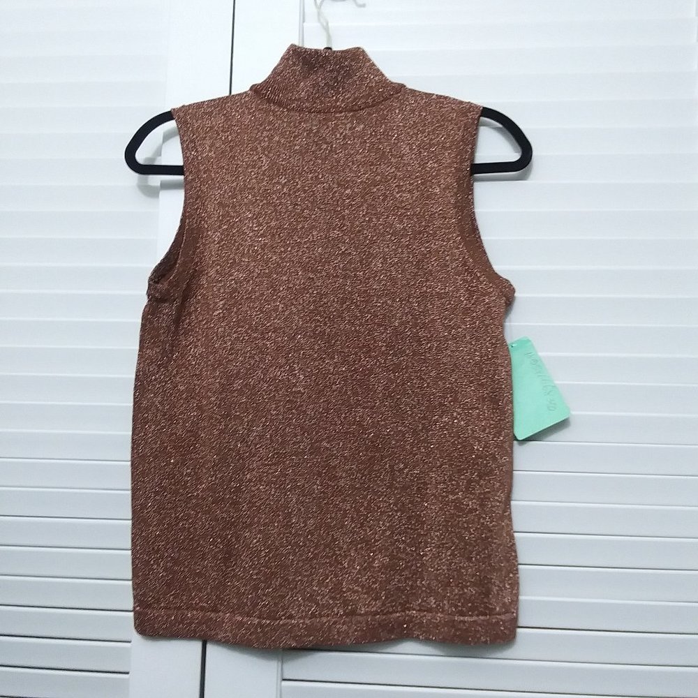 Tesori Bronze Shimmer Turtleneck Sweater - Picture 3 of 6